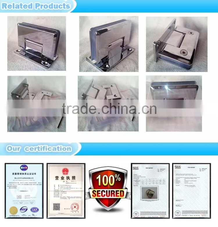 Zinc alloy 304SS stainless steel wall to glass bathroom shower hinge/90 degree single shower door hinge(WL-8105)