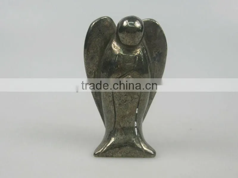 Loose gemstone carved angel pyrite angel factory made