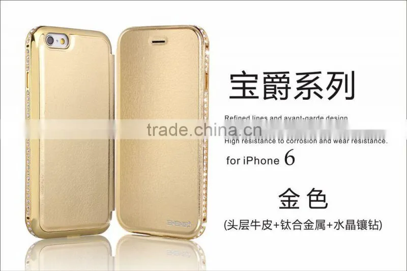 Hot Seeling Luxury Leather Case For iPhone6/Good price Leather Case for iPhone6