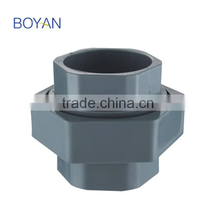 China manufacture water supply for irrigation gray plastic pipe fitting pvc union