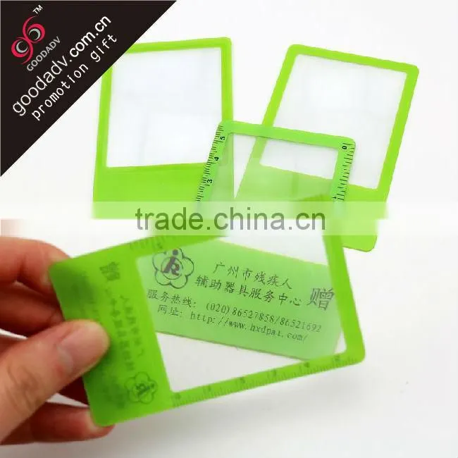 Transparent pvc credit card hand magnifiers glass