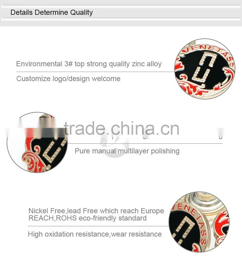 Engraved Logo With Colors Custom Metal Shank Button