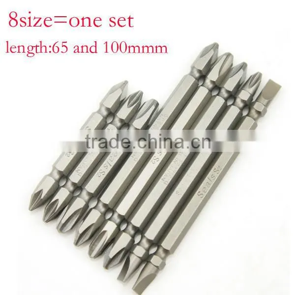 8size=one set Double Head Phillips Slotted Screwdriver Bits Electric Screwdriver Head AR-20