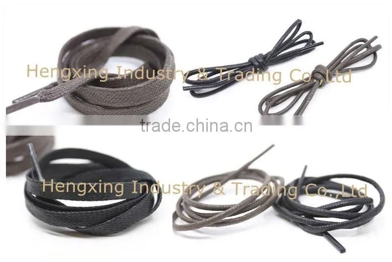7mm Black waxed shoelace with high quality