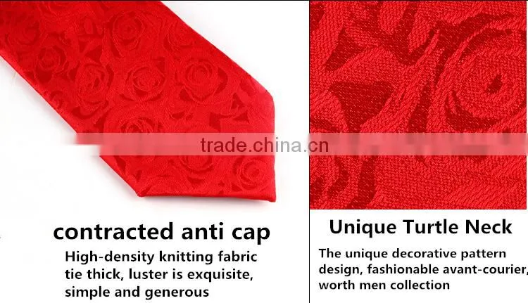 fashion printing design weddiing tie red party necktie for mens