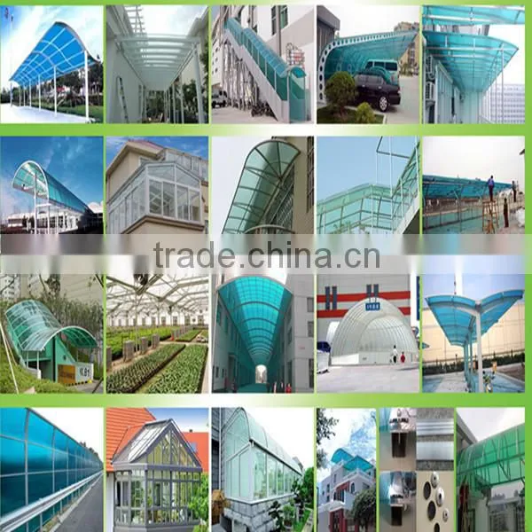 UV protection lightweight roofing materials polycarbonate hollow sheet balcony cover sheet