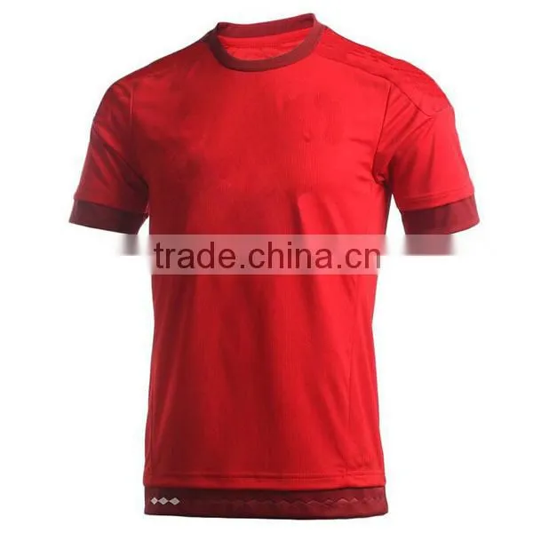 custom red solid color blank soccer jersey