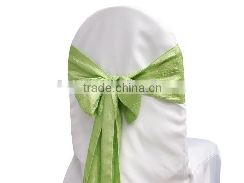 2015 wholesale cheap crinkle crushed chair sash for wedding decoration