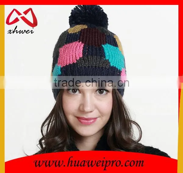 Colorful fashion beanies knitted beanie Thick warm winter knit beanie hat cap