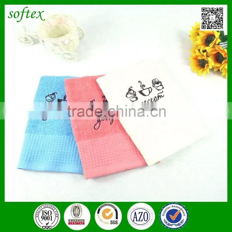 40x55cm 84g 100% cotton dobby kitchen towels terry with embroidery logo