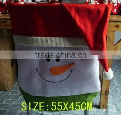 Custom Christmas Decorative Santa Claus Felt Dining Chair Back Covers
