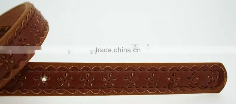 Women's casual belt with Brown PU leather in Yiwu factory waist belt for lady