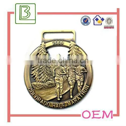 Zinc Alloy Bronze Sports Award Medals With Ribbon