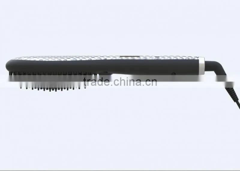 Fast heating electric hair brush , ceramic straightening brush