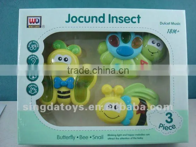Yellow , blue and pink carton crab harp musical instrument