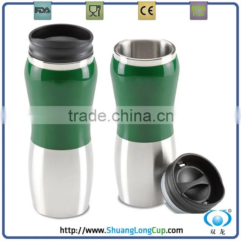 Two-Toned Double Wall Insulated Unique Coffee Travel Mug Tumbler