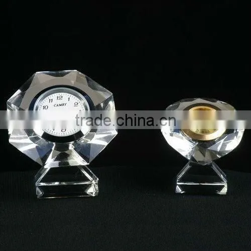 wedding crystal clock , laser crystal gift