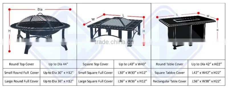 Full size Non-Stick high top round fire pit cover