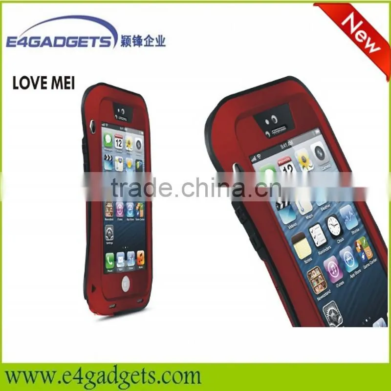Love Mei brand Tri protect small waist style AL metal mobile phone case for apple iphone 5S, for iphone 5 case 9 colors