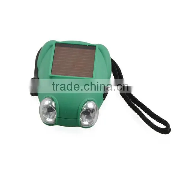 Frog shape 2 led dynamo solar mini flashlight