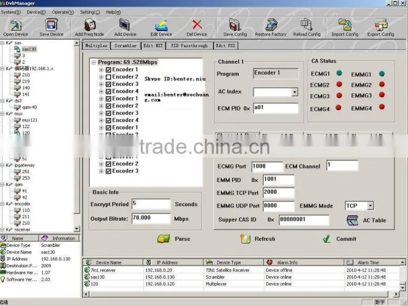 CAS ASI Scrambler Multiplexer(8*ASI in,ASI out)