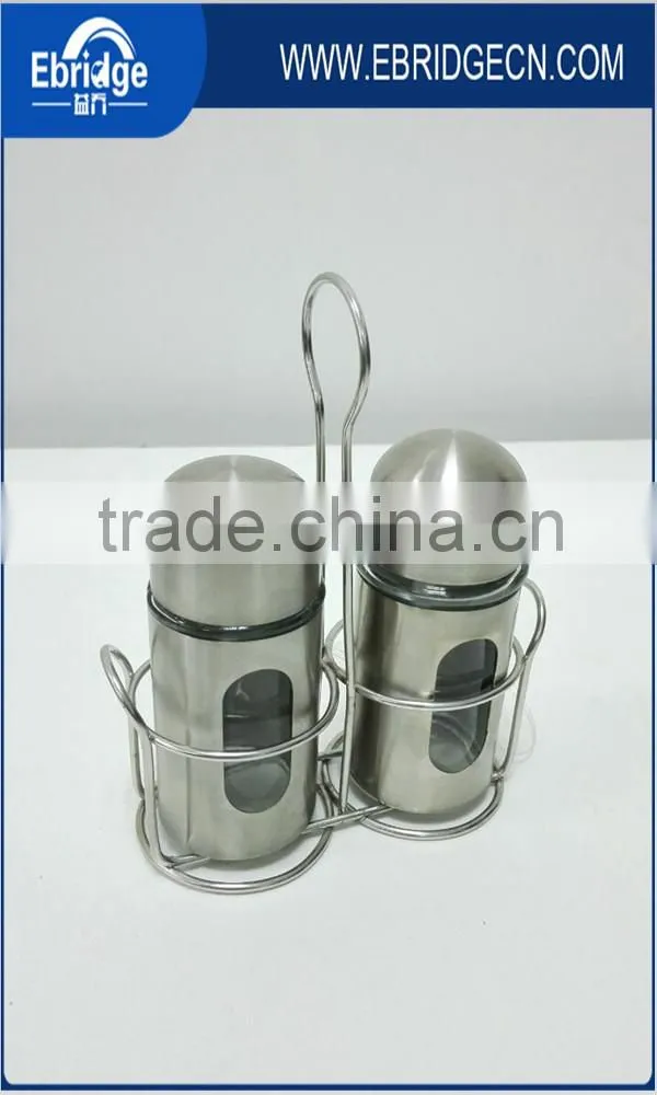 Modern Stainless Steel Salt And Pepper Shaker Seasoning Bottle Condiment Set