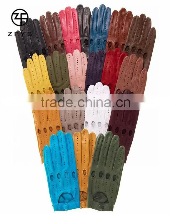 Women's Open Leather Driving Motorcycle Leather Gloves
