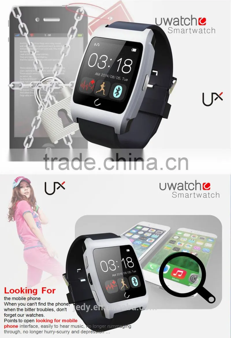 Bluetooth smart watch with heart rate monito for Android IOS System, pedometer, sleep monitor, heart rate measure, compass