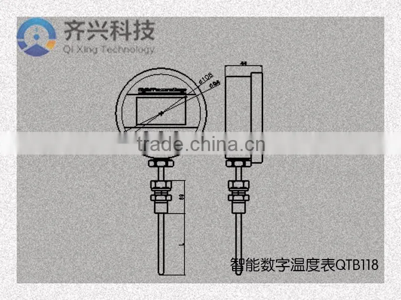 industrial digital thermometer,temperature gauge with LCD indicator