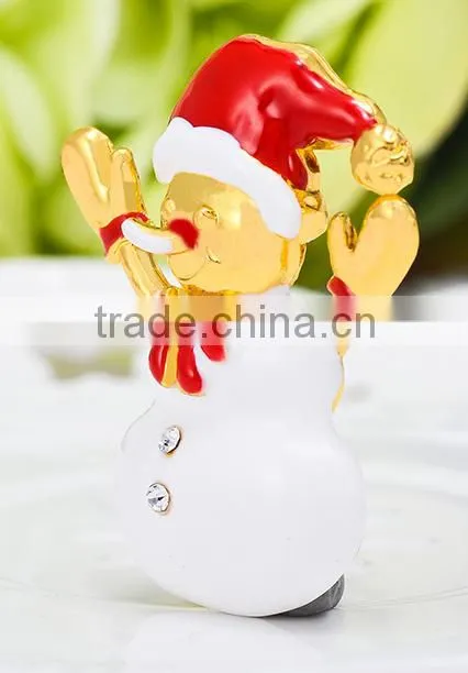 Hooray Red Hat Snowman Gold Plated X'mas Brooch