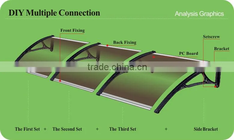Aluminum awning parts canopy material bracket frame for outdoor canopy and balcony canopy