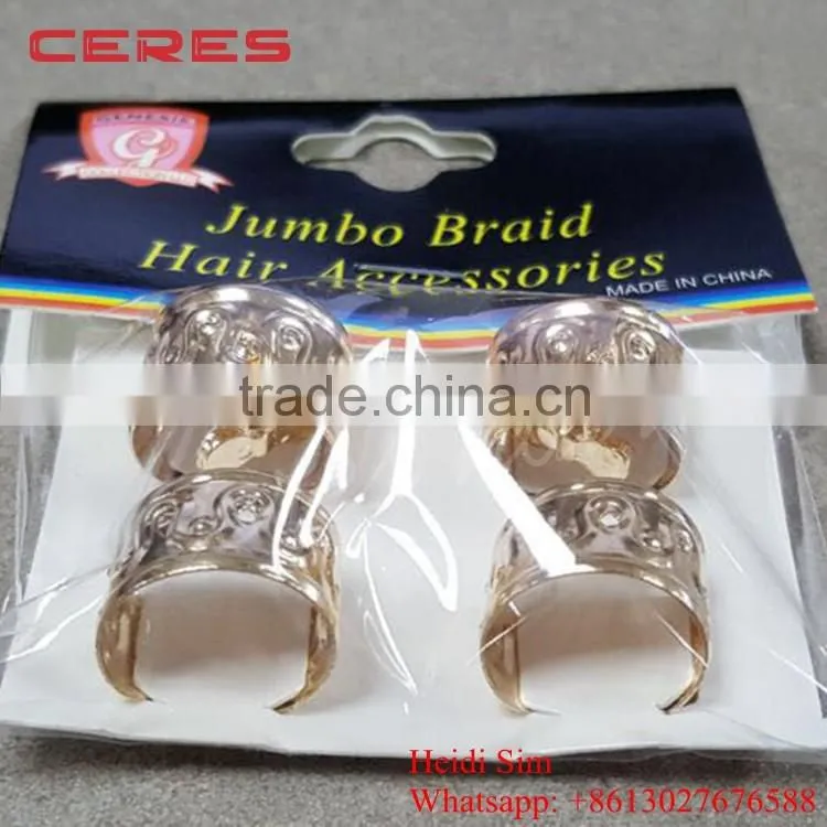 Dread Lock Dreadlocks Braiding Beads Golden Metal Cuffs Hair Accessories Decoration Filigree Tube silver golden colorful
