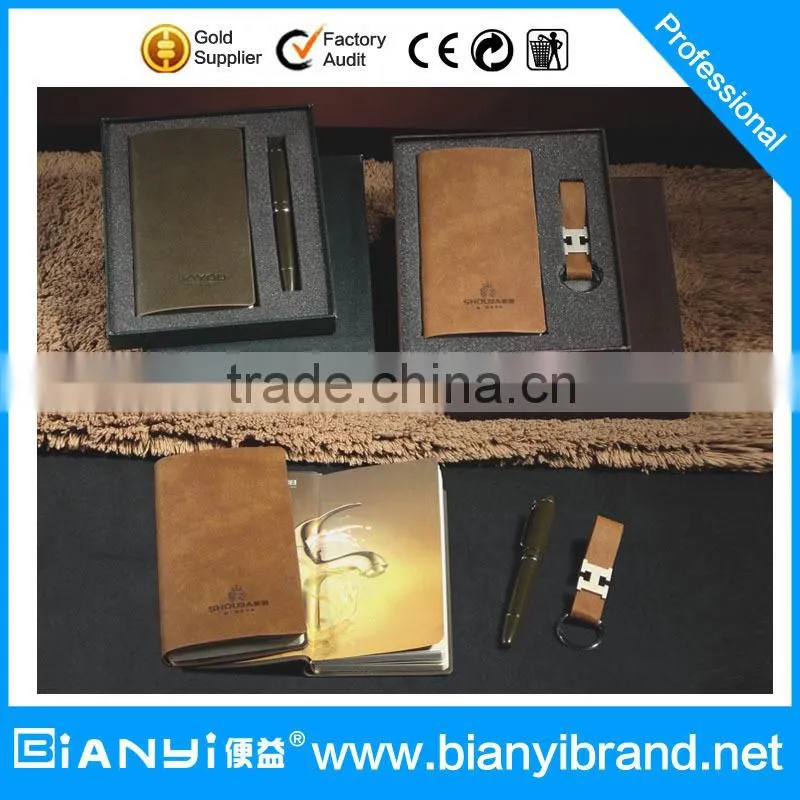Pu leather business gift notebook pen set,notebook pen mobile charger gift set,business notebook pen gift set