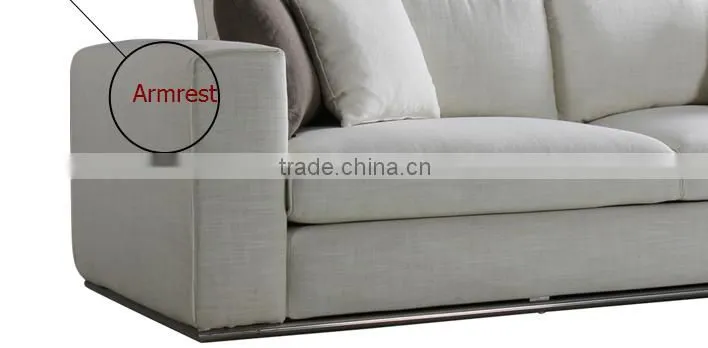 Milan Fashion Simple and Fashion Fabric Solid wood High Quality Feather Sofa
