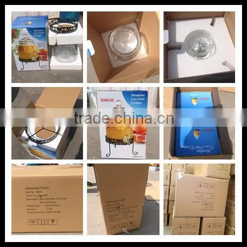 600ml round glass milk bottle with holding rack