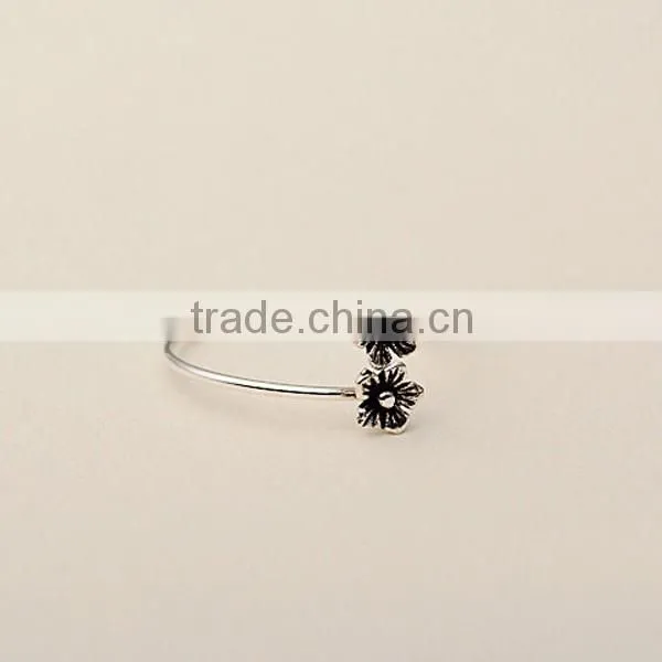 girl flower design antique jewerly 925 titanium silver