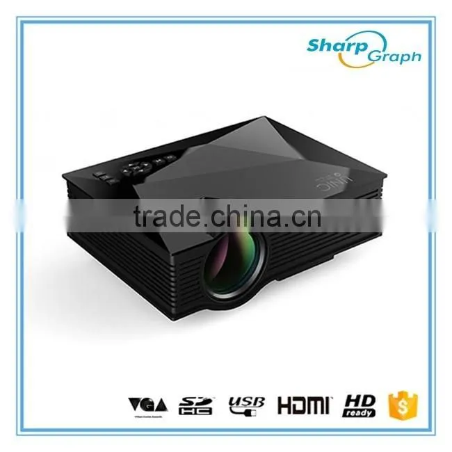 UNIC 1200Lumens Latest Portable Presentation Mini Full HD LED Projector Phones UC46 Built-in wifi Video Mobile Phone Projectors