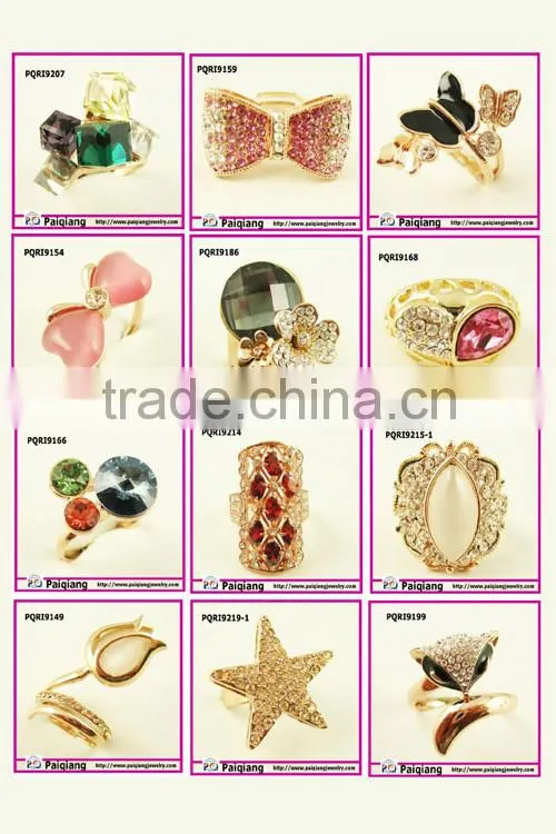 2014 hot latest design fashion four clover diamond ring jewelry