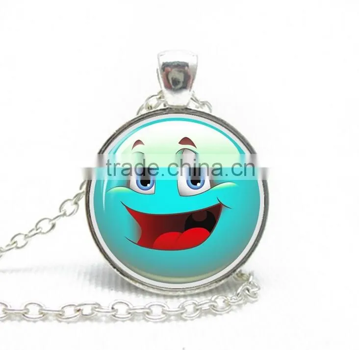 Wholesale IN STOCK 2016 New Emoji Smile Leather Necklace for Best Friends