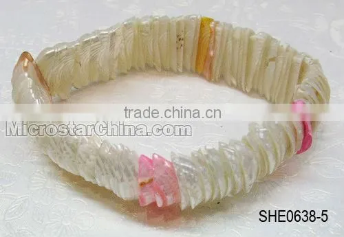 Homemade south sea shell paua shell bracelet