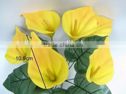 Newest H33cm Yellow Silk Flowers Artificial Calla Lily