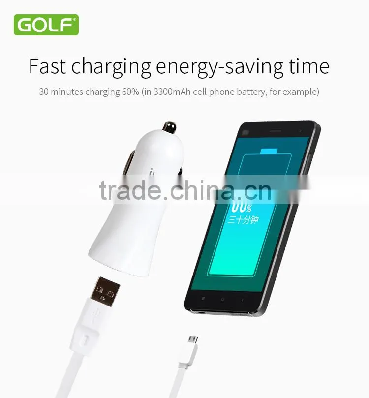 GOLF good quolity qc2.0 car charger hot new products for 2015 12v qc 2.0 car battery charger for mobile phone