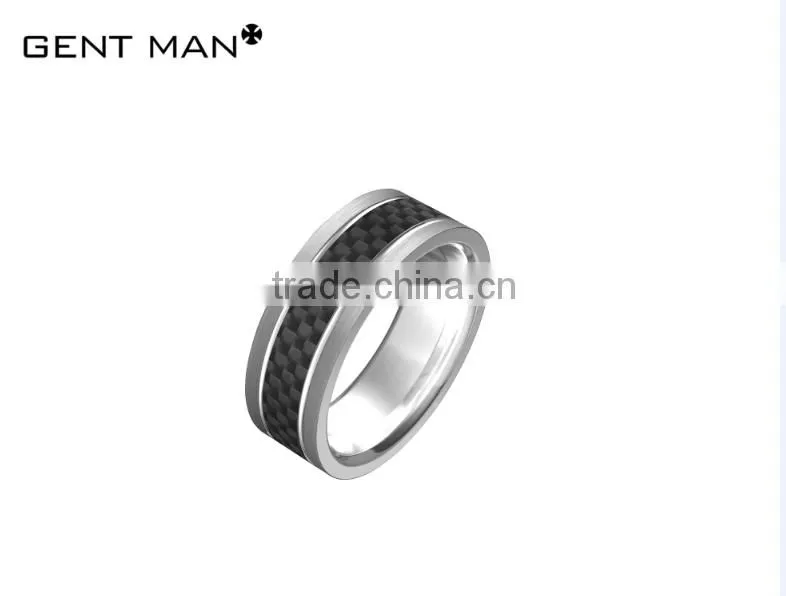 2016 hot sales 8mm Titanium Rings high Polish Wedding Band for Men carbon fiber titanium ring band
