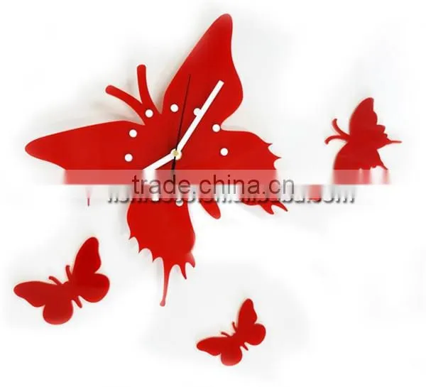Cheap Promotion Butterfiy Style Decorative Wall Clock