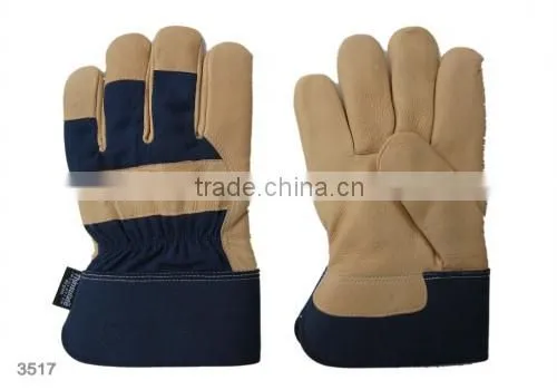 Personalized pig grain leather fully lined winter glove
