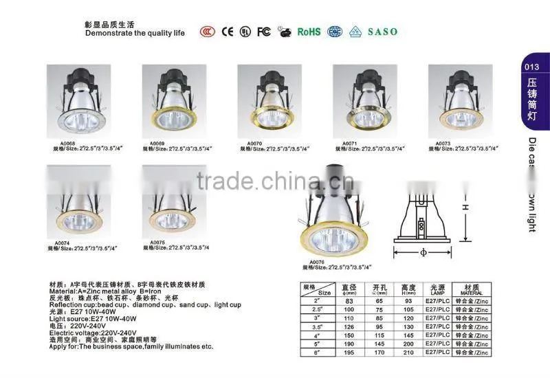 3.5inch down light