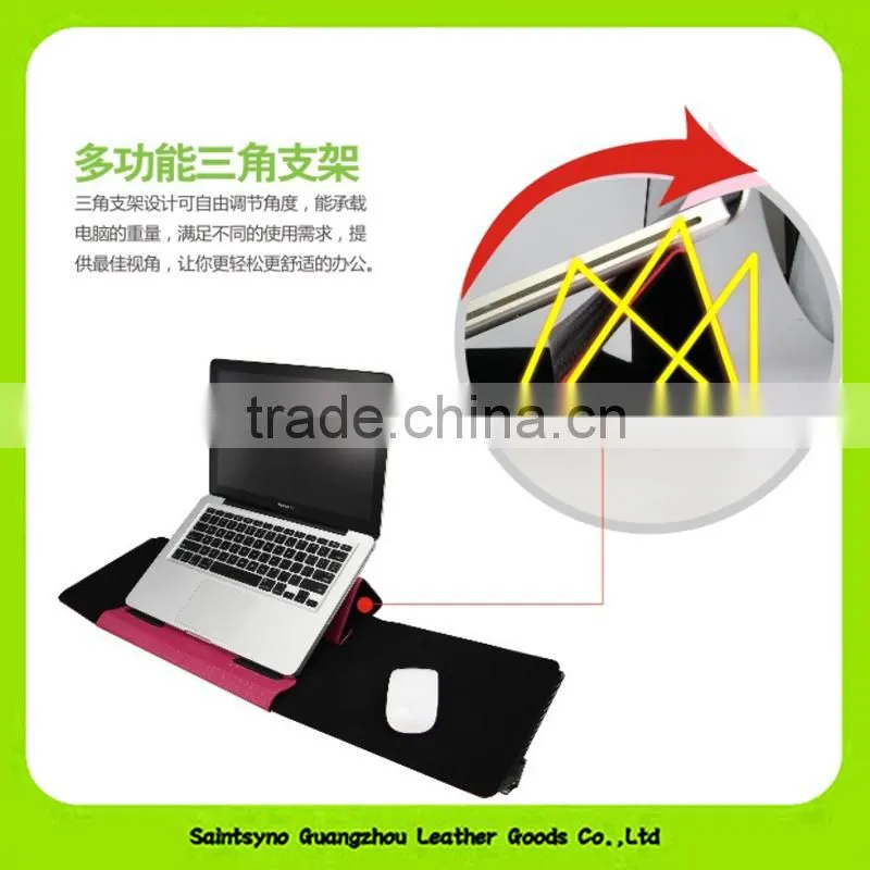 15057 New style laptop PU Leather Case Cover and Flip Stand in multi-color