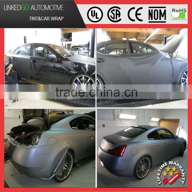 Good Stretchability 1.52*30M Silver Vinyl Wrap Self Adhesive Matte Car Vinyl Wrap