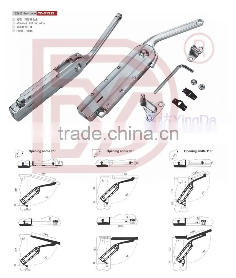 Heavy duty furniture support for cabinet door