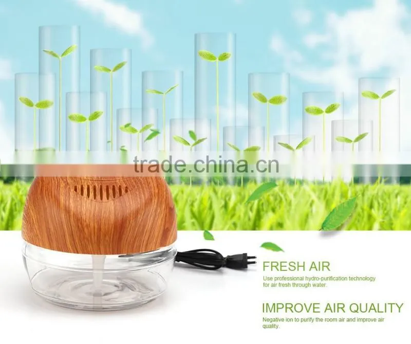 KS-03L colorful LED lights wood grain surface air purifier with negative